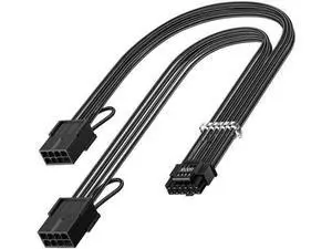 12VHPWR 16Pin (12+4) Male to Dual 8Pin Female PCIe 5.0 GPU Extension Cable, 30cm Sleeved Black Adapter Cord for RTX 4090 4080 4070Ti 3090Ti 12VHPWR 16Pin (12+4) Male to Dual 8Pin Female PCIe 5.0 GPU Extension Cable, 30cm Sleeved Black Adapter Cord for RTX 4090 4080 4070Ti 3090Ti