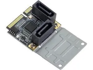 Half Size Mini PCIe to 2-Port SATA III Expansion Card, Low Profile Dual SATA 3.0 6Gbps Controller Adapter for HDD SSD DVD ROM, Equipped with Full-Size Mount Bracket Half Size Mini PCIe to 2-Port SATA III Expansion Card, Low Profile Dual SATA 3.0 6Gbps Controller Adapter for HDD SSD DVD ROM, Equipped with Full-Size Mount Bracket