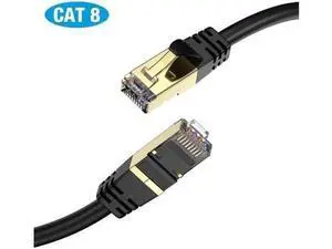 50FT Heavy Duty Cat8 Ethernet Cable, 26AWG High Speed LAN Network Cord, 40Gbps 2000MHz Internet Cable with Gold Plated RJ45 Connectors for Router, Modem & Gaming Devices 50FT Heavy Duty Cat8 Ethernet Cable, 26AWG High Speed LAN Network Cord, 40Gbps 2000MHz Internet Cable with Gold Plated RJ45 Connectors for Router, Modem & Gaming Devices