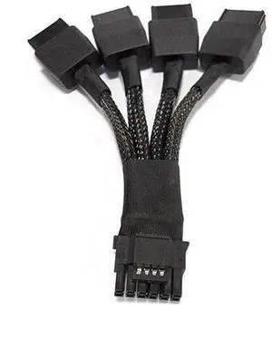 3.94 Inch Braided 12VHPWR 16Pin(12+4) Male to 4×8Pin Female GPU Power Extension Cable, PCIe 5.0, Fits RTX 4090/4080/3090Ti 3.94 Inch Braided 12VHPWR 16Pin(12+4) Male to 4×8Pin Female GPU Power Extension Cable, PCIe 5.0, Fits RTX 4090/4080/3090Ti