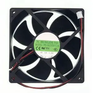 Replacement 9025 Brushless Cooling Fan PY-9225H12S, DC 12V 0.35A, 90×90×25mm 2-Pin 2-Wire Fan Replacement 9025 Brushless Cooling Fan PY-9225H12S, DC 12V 0.35A, 90×90×25mm 2-Pin 2-Wire Fan