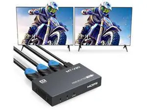 MT-VIKI 1 in 2 Out HDMI Splitter, HDMI 2.0b 18Gbps 4K@60Hz Video Distributor Supports RGB 4:4:4 & HDCP2.2, Compatible with PS4, Fire Stick, HDTV MT-VIKI 1 in 2 Out HDMI Splitter, HDMI 2.0b 18Gbps 4K@60Hz Video Distributor Supports RGB 4:4:4 & HDCP2.2, Compatible with PS4, Fire Stick, HDTV