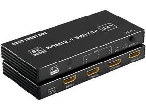HDMI 2.1 Switch 3 in 1 Out, 8K@60Hz 4K@120Hz 48Gbps HDMI Switch Box, Supports HDCP2.3 HDR10 CEC Auto Switching, Compatible with PS5, Xbox Series X/S, Nintendo Switch, PC, DVD Player, HDTV Monitor HDMI 2.1 Switch 3 in 1 Out, 8K@60Hz 4K@120Hz 48Gbps HDMI Switch Box, Supports HDCP2.3 HDR10 CEC Auto Switching, Compatible with PS5, Xbox Series X/S, Nintendo Switch, PC, DVD Player, HDTV Monitor