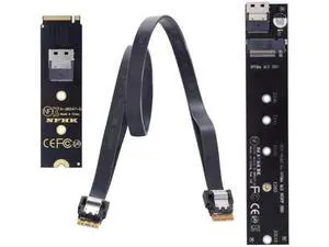 40cm M.2 NVMe NGFF M-Key Male to Female Extension Cable with SFF-8654 Connector, Compatible with Motherboard 2280 22110 NVMe SSD 40cm M.2 NVMe NGFF M-Key Male to Female Extension Cable with SFF-8654 Connector, Compatible with Motherboard 2280 22110 NVMe SSD