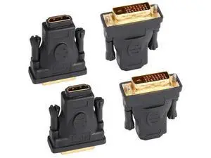 4 Pack Gold-Plated DVI Male to HDMI Female Bi-Directional Adapter, DVI HDMI Converter Support 4K, 3D Video, ARC & DP Ethernet for Monitor, PC, Graphics Card, TV 4 Pack Gold-Plated DVI Male to HDMI Female Bi-Directional Adapter, DVI HDMI Converter Support 4K, 3D Video, ARC & DP Ethernet for Monitor, PC, Graphics Card, TV