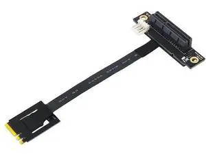 270-Degree M.2 NGFF Key A-E to PCIe x4 Riser Adapter Cable with 4-Pin FDD Power Port, PCIe Extension Test Card Extender 270-Degree M.2 NGFF Key A-E to PCIe x4 Riser Adapter Cable with 4-Pin FDD Power Port, PCIe Extension Test Card Extender