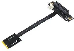 270-Degree M.2 NGFF Key A-E to PCIe x4 Riser Adapter Cable with 4-Pin FDD Power Port, PCIe Extension Test Card Extender 270-Degree M.2 NGFF Key A-E to PCIe x4 Riser Adapter Cable with 4-Pin FDD Power Port, PCIe Extension Test Card Extender