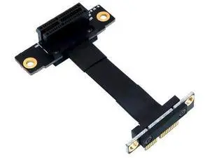 Dual 90 Degree PCIe 3.0 X1 Riser Ribbon Cable, PCI Express X1 to X1 Extension Extender Supporting Up to 8Gbps Transfer Speed Dual 90 Degree PCIe 3.0 X1 Riser Ribbon Cable, PCI Express X1 to X1 Extension Extender Supporting Up to 8Gbps Transfer Speed