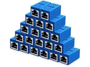 20 Pack Blue RJ45 Inline Coupler, Female to Female Ethernet Cable Extender Adapter, Compatible with Cat5 Cat5e Cat6 Cat6a Cat7 Cat8 LAN Cables 20 Pack Blue RJ45 Inline Coupler, Female to Female Ethernet Cable Extender Adapter, Compatible with Cat5 Cat5e Cat6 Cat6a Cat7 Cat8 LAN Cables