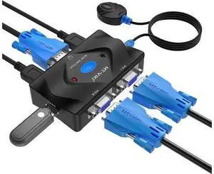 2 Port VGA KVM Switch with 3 USB Hub, 2-in-1 Cables & Desktop Selector, Share Monitor Keyboard Mouse for 2 PCs 2 Port VGA KVM Switch with 3 USB Hub, 2-in-1 Cables & Desktop Selector, Share Monitor Keyboard Mouse for 2 PCs