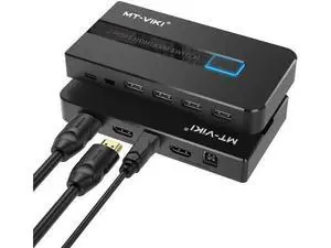 MT-VIKI 2 Port HDMI KVM Switch Box 4K@30Hz, 2 PCs Share 1 HD Monitor Keyboard Mouse, Comes with 2 USB Cables & Desktop Selector MT-VIKI 2 Port HDMI KVM Switch Box 4K@30Hz, 2 PCs Share 1 HD Monitor Keyboard Mouse, Comes with 2 USB Cables & Desktop Selector