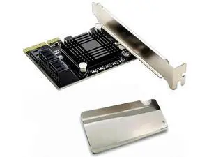 PCIe 3.0 x4 to 5-Port SATA III 6Gbps Expansion Card with JMB585 Chipset, PCI Express SATA 3.0 Adapter with Aluminum Heat Sink for SATA HDD SSD Storage Expansion PCIe 3.0 x4 to 5-Port SATA III 6Gbps Expansion Card with JMB585 Chipset, PCI Express SATA 3.0 Adapter with Aluminum Heat Sink for SATA HDD SSD Storage Expansion