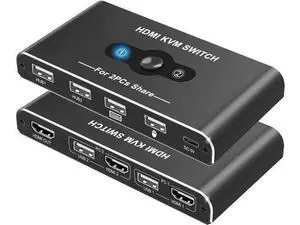 2 Port HDMI KVM Switch 4K@60Hz, 2 Computers Share 1 Monitor & 4 USB Devices, HDMI USB Switcher for Keyboard Mouse 2 Port HDMI KVM Switch 4K@60Hz, 2 Computers Share 1 Monitor & 4 USB Devices, HDMI USB Switcher for Keyboard Mouse