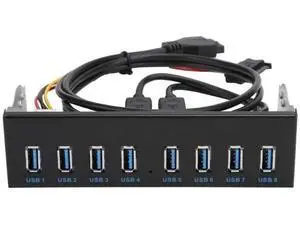 Front Panel USB 3.0 Hub 8 Ports, 19 Pin Header to 8-Port USB 3.0 Front Bay Adapter, Internal Optical Drive Bay USB Expansion Hub for Desktop PC Case Front Panel USB 3.0 Hub 8 Ports, 19 Pin Header to 8-Port USB 3.0 Front Bay Adapter, Internal Optical Drive Bay USB Expansion Hub for Desktop PC Case