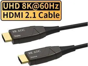 Ultra AOC High Speed HDMI Cable - 100 Feet - Black, 8K@120Hz, Dynamic HDR, 48Gbps, Fiber Optic, Earc, AOC, Ycbcr 4 Ultra AOC High Speed HDMI Cable - 100 Feet - Black, 8K@120Hz, Dynamic HDR, 48Gbps, Fiber Optic, Earc, AOC, Ycbcr 4