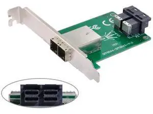 Mini SAS HD SFF-8644 to Dual SFF-8643 Adapter Card with Full Height Bracket, External SFF8644 to Internal 2 Port SFF8643 Mini SAS Server Data Converter for Storage RAID Card Mini SAS HD SFF-8644 to Dual SFF-8643 Adapter Card with Full Height Bracket, External SFF8644 to Internal 2 Port SFF8643 Mini SAS Server Data Converter for Storage RAID Card