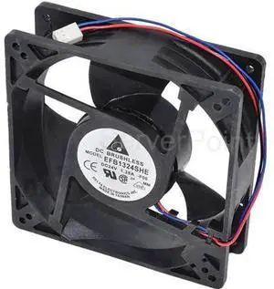 EFB1324SHE DC 24V 1.38A 3-Wire Server Cooling Fan, 127x127x38mm High Airflow Ball Bearing Axial Fan for Server, Industrial Inverter, Cabinet Equipment EFB1324SHE DC 24V 1.38A 3-Wire Server Cooling Fan, 127x127x38mm High Airflow Ball Bearing Axial Fan for Server, Industrial Inverter, Cabinet Equipment