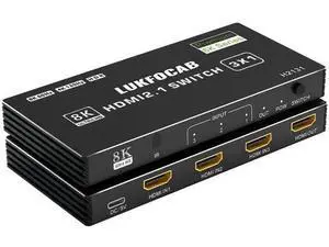 3 in 1 Out HDMI 2.1 Switch, 48Gbps High Speed HDMI Switcher Supports 8K@60Hz, 4K@120Hz, HDR10, CEC & Auto Switching, HDCP 2.3 for PS5, Xbox Series X/S, Nintendo Switch, PC, DVD Player, HDTV 3 in 1 Out HDMI 2.1 Switch, 48Gbps High Speed HDMI Switcher Supports 8K@60Hz, 4K@120Hz, HDR10, CEC & Auto Switching, HDCP 2.3 for PS5, Xbox Series X/S, Nintendo Switch, PC, DVD Player, HDTV