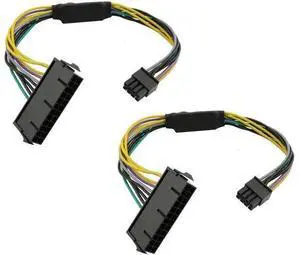 2PCS 11 Inch 18AWG ATX 24Pin to 8Pin PSU Power Adapter Cable for Motherboard Connection 2PCS 11 Inch 18AWG ATX 24Pin to 8Pin PSU Power Adapter Cable for Motherboard Connection