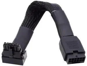 ATX 3.0 PCIe 5.0 12VHPWR Male to Female 90° Down-Angled GPU Sleeved Extension Cable, 600W 16Pin(12+4) Power Extender ATX 3.0 PCIe 5.0 12VHPWR Male to Female 90° Down-Angled GPU Sleeved Extension Cable, 600W 16Pin(12+4) Power Extender