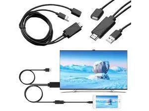 2-in-1 USB Female to HDMI Male Mirroring Cable, USB Male Power Supply, Support 1080P HD Screen Casting for HDTV 2-in-1 USB Female to HDMI Male Mirroring Cable, USB Male Power Supply, Support 1080P HD Screen Casting for HDTV