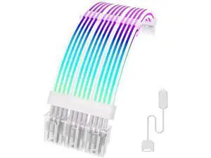 White 3×8(6+2)Pin ARGB PCIe GPU Extension Cable, Four-Sided Luminous Light Strip, 5V 3-Pin Addressable RGB Sync Strimer Cable for Custom PC Builds White 3×8(6+2)Pin ARGB PCIe GPU Extension Cable, Four-Sided Luminous Light Strip, 5V 3-Pin Addressable RGB Sync Strimer Cable for Custom PC Builds