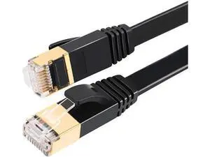 30M/100FT Black Flat Cat7 Ethernet Cable, S/FTP Shielded 10Gbps 600MHz RJ45 High Speed Gaming LAN Patch Cord, Slim Flat Network Cable for Xbox PS4 Router Modem Switch POE IP Cameras 30M/100FT Black Flat Cat7 Ethernet Cable, S/FTP Shielded 10Gbps 600MHz RJ45 High Speed Gaming LAN Patch Cord, Slim Flat Network Cable for Xbox PS4 Router Modem Switch POE IP Cameras