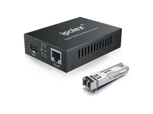 Gigabit Multi-Mode LC Fiber to Ethernet Media Converter with SFP SX Module, 1.25G Fiber to Copper RJ45, 1000Base-SX to 10/100/1000Base-TX, MMF, Transmission up to 550 meters/1804 ft Gigabit Multi-Mode LC Fiber to Ethernet Media Converter with SFP SX Module, 1.25G Fiber to Copper RJ45, 1000Base-SX to 10/100/1000Base-TX, MMF, Transmission up to 550 meters/1804 ft