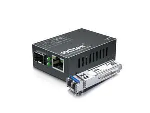 Gigabit Single Mode LC Fiber to Ethernet Media Converter | Includes A SFP LX Module, SMF, up to 20-km | 10/100/1000M RJ45 to 1000Base-LX SFP | Mini Size 2.71''*1.96''*0.98'' | Plug and Play Gigabit Single Mode LC Fiber to Ethernet Media Converter | Includes A SFP LX Module, SMF, up to 20-km | 10/100/1000M RJ45 to 1000Base-LX SFP | Mini Size 2.71''*1.96''*0.98'' | Plug and Play