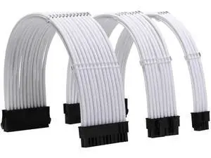Black Braided PSU Extension Cable Kit, 18AWG ATX 24Pin + EPS 8Pin + PCIe 8Pin Cables with Cable Combs Black Braided PSU Extension Cable Kit, 18AWG ATX 24Pin + EPS 8Pin + PCIe 8Pin Cables with Cable Combs
