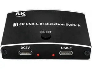Bi-Directional USB-C KVM Switch 2-In-1 / 1-In-2 Out, 8K@60Hz 10Gbps Data Transfer, Compatible with Thunderbolt USB-C Devices Bi-Directional USB-C KVM Switch 2-In-1 / 1-In-2 Out, 8K@60Hz 10Gbps Data Transfer, Compatible with Thunderbolt USB-C Devices