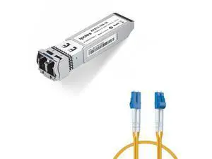 1 Pack 10GBase-LR SFP+ to LC Singlemode Transceiver and 1 Pack LC to LC Fiber Patch Cable Single Mode Duplex - 3m(10ft) - OS2 1 Pack 10GBase-LR SFP+ to LC Singlemode Transceiver and 1 Pack LC to LC Fiber Patch Cable Single Mode Duplex - 3m(10ft) - OS2