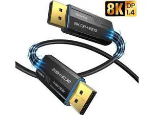 3.3FT Fiber Optic DisplayPort 1.4 Cable, Slim Flexible Fiber DP to DP Cord 32.4Gbps Bandwidth Supports 8K@60Hz 4K@144Hz for Gaming Monitor PC Laptop 3.3FT Fiber Optic DisplayPort 1.4 Cable, Slim Flexible Fiber DP to DP Cord 32.4Gbps Bandwidth Supports 8K@60Hz 4K@144Hz for Gaming Monitor PC Laptop