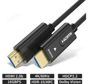 1M/3.3ft Fiber Optic HDMI 2.0b Cable, 18Gbps High Speed Supports 4K@60Hz HDR Dolby Vision ARC 4:4:4 HDCP2.2, Lengths Up to 100M Available 1M/3.3ft Fiber Optic HDMI 2.0b Cable, 18Gbps High Speed Supports 4K@60Hz HDR Dolby Vision ARC 4:4:4 HDCP2.2, Lengths Up to 100M Available