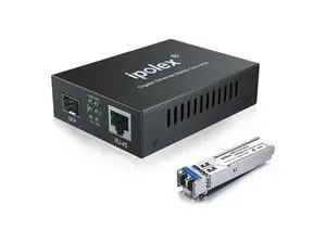 Gigabit Single-Mode LC Fiber to Ethernet Media Converter with SFP LX Module, 1.25G SFP Fiber to Copper RJ45, 1000Base-LX to 10/100/1000Base-TX, 1310nm, SMF, Transmission up to 20-KM Gigabit Single-Mode LC Fiber to Ethernet Media Converter with SFP LX Module, 1.25G SFP Fiber to Copper RJ45, 1000Base-LX to 10/100/1000Base-TX, 1310nm, SMF, Transmission up to 20-KM