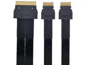 50cm PCIe 4.0 Ultraport Slimline SAS Fanout Cable, SFF-8654 8i 74Pin Host to Dual SFF-8654 4i 38Pin Target Server Storage Cable 50cm PCIe 4.0 Ultraport Slimline SAS Fanout Cable, SFF-8654 8i 74Pin Host to Dual SFF-8654 4i 38Pin Target Server Storage Cable