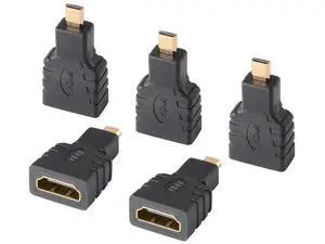 5 Pack Micro HDMI Male to Standard HDMI Female Adapter, Gold-Plated Converter Compatible with Cameras, Smartphones & Portable Devices 5 Pack Micro HDMI Male to Standard HDMI Female Adapter, Gold-Plated Converter Compatible with Cameras, Smartphones & Portable Devices