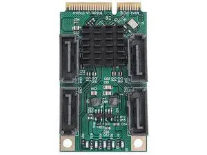 Mini PCI-E to SATA 3.0 Riser Card, M.2 B+M Key PCI-E 2.0 to 2/4 Port SATA SSD Adapter Card, 5/2.5Gbps Mini PCI-E to SATA 3.0 Riser Card, M.2 B+M Key PCI-E 2.0 to 2/4 Port SATA SSD Adapter Card, 5/2.5Gbps
