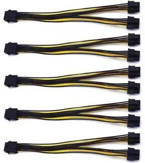 5-Pack PCIe 8Pin to Dual 8Pin (6+2) Y-Splitter Power Extension Cables, GPU Graphics Card Power Splitter Cord 5-Pack PCIe 8Pin to Dual 8Pin (6+2) Y-Splitter Power Extension Cables, GPU Graphics Card Power Splitter Cord