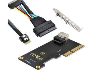 PCIe 3.0 4.0 SFF-8654 Slimline SAS Adapter Cable, SFF-8654 to SFF-8639 U.2 NVMe SSD Cable for Motherboard U2 PCIe SSD Storage Connection PCIe 3.0 4.0 SFF-8654 Slimline SAS Adapter Cable, SFF-8654 to SFF-8639 U.2 NVMe SSD Cable for Motherboard U2 PCIe SSD Storage Connection