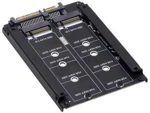 Dual M.2 B+M Key to 2.5" SATA RAID Bridge Card, Support RAID0/JOBD/Span for 2.5-inch SATA Enclosure Dual M.2 B+M Key to 2.5" SATA RAID Bridge Card, Support RAID0/JOBD/Span for 2.5-inch SATA Enclosure