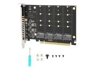Zunate M.2 NVME to PCIe X16 Adapter, M Key Hard Drive Converter Reader Expansion Card, 4 Port NVMe to PCI-e Host Controller Expansion Card (ph44) Zunate M.2 NVME to PCIe X16 Adapter, M Key Hard Drive Converter Reader Expansion Card, 4 Port NVMe to PCI-e Host Controller Expansion Card (ph44)