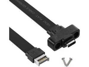 57cm USB 3.1 Gen2 Type-E to Type-C Front Panel Extension Cable, 10Gbps Internal Adapter Cable with Mount Screw 57cm USB 3.1 Gen2 Type-E to Type-C Front Panel Extension Cable, 10Gbps Internal Adapter Cable with Mount Screw