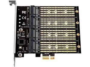 PCIe 3.0 X1 to 4-Port B Key M.2 NGFF SATA SSD Expansion Riser Card, Multi-Drive Storage Adapter Dedicated for Chia Mining Plotting Rig PCIe 3.0 X1 to 4-Port B Key M.2 NGFF SATA SSD Expansion Riser Card, Multi-Drive Storage Adapter Dedicated for Chia Mining Plotting Rig