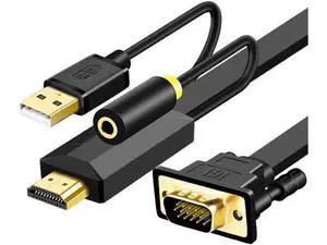 1M HDMI to VGA Cable Adapter Supports 1080P Full HD, Compatible with Notebook PC TV Box Projector Industrial Display 1M HDMI to VGA Cable Adapter Supports 1080P Full HD, Compatible with Notebook PC TV Box Projector Industrial Display