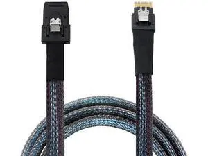 2 Pack 1.6FT Slimline SAS 4.0 Conversion Cable, SFF-8654 4i 38Pin Host to SFF-8087 Mini SAS 4i 36Pin Internal Server Storage Cable, Black 2 Pack 1.6FT Slimline SAS 4.0 Conversion Cable, SFF-8654 4i 38Pin Host to SFF-8087 Mini SAS 4i 36Pin Internal Server Storage Cable, Black