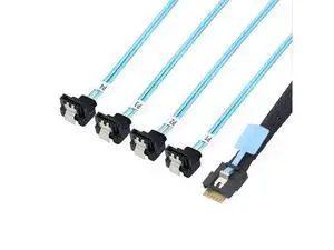 Pcie Slimline SAS SFF-8654 4i 38P to 4X SATA Server Cable PCIe Host Adapter Anti-Mismating Design (50cm,to 4*SATA 90°) Pcie Slimline SAS SFF-8654 4i 38P to 4X SATA Server Cable PCIe Host Adapter Anti-Mismating Design (50cm,to 4*SATA 90°)