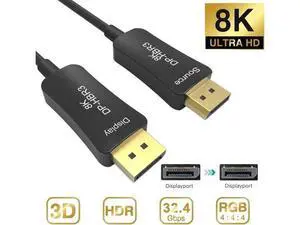 3.3ft DP 1.4 Male to Male Gaming Cable, 32.4Gbps HBR3 Bandwidth Supports 8K@60Hz (7680×4320) & 4K@144Hz for Laptop PC TV Gaming Monitor 3.3ft DP 1.4 Male to Male Gaming Cable, 32.4Gbps HBR3 Bandwidth Supports 8K@60Hz (7680×4320) & 4K@144Hz for Laptop PC TV Gaming Monitor
