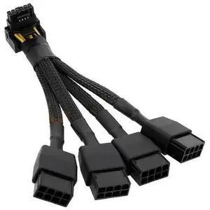 12VHPWR 12+4 Pin GPU Cable to 4×8 Pin PCIe 5.0 90 Degree Sleeved Adapter, 5.9 Inch Type B for RTX 4090 4080 4070Ti 3090Ti 12VHPWR 12+4 Pin GPU Cable to 4×8 Pin PCIe 5.0 90 Degree Sleeved Adapter, 5.9 Inch Type B for RTX 4090 4080 4070Ti 3090Ti