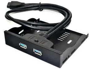 3.5 Inch Floppy Bay 2-Port USB 3.0 Front Panel Hub, 20Pin Motherboard Header to Dual USB-A Metal Expansion Bracket Adapter for Desktop PC Chassis 3.5 Inch Floppy Bay 2-Port USB 3.0 Front Panel Hub, 20Pin Motherboard Header to Dual USB-A Metal Expansion Bracket Adapter for Desktop PC Chassis